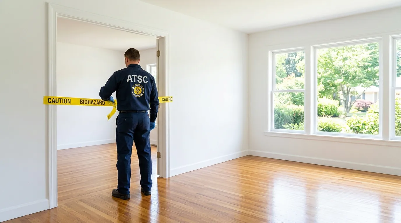 Certified biohazard cleanup crew performing Decomposition Cleanup in Basking Ridge